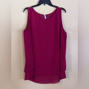 Elegant Sleeveless Burgundy Blouse